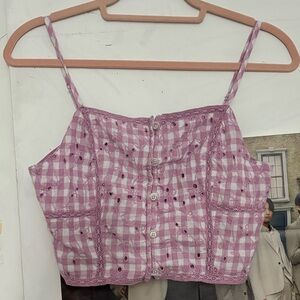 Pink Patterned Crop